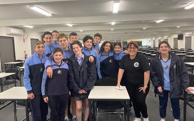 Gali Blacher with Mount Scopus College students last month. Gali Blacher with Mount Scopus College students last month.
