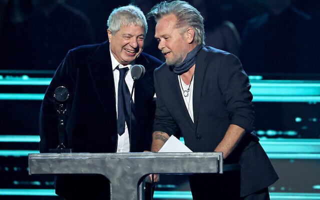 Allen Grubman and John Mellencamp onstage during the 37th Annual Rock & Roll Hall of Fame Induction Ceremony. Photo: Amy Sussman/WireImage Allen Grubman and John Mellencamp onstage during the 37th Annual Rock & Roll Hall of Fame Induction Ceremony. Photo: Amy Sussman/WireImage