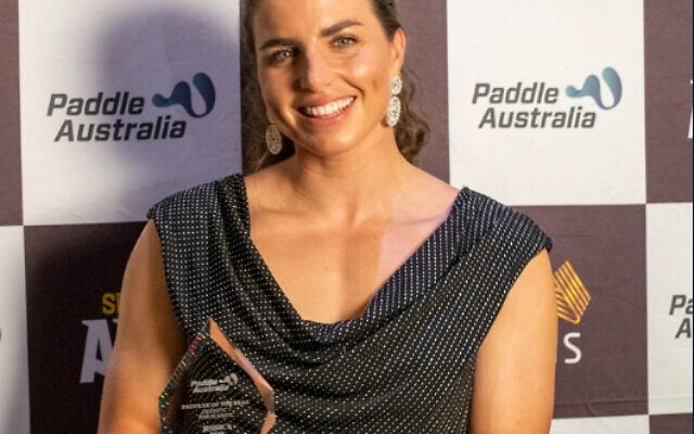 Jessica Fox with the award. Jessica Fox with the award.