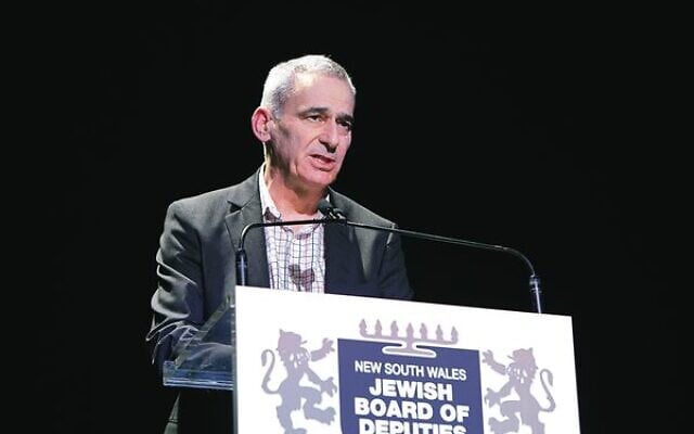 Michael Samaras spoke at the recent Kristallnacht commemoration event.
Photo: Giselle Haber. Michael Samaras spoke at the recent Kristallnacht commemoration event.
Photo: Giselle Haber.