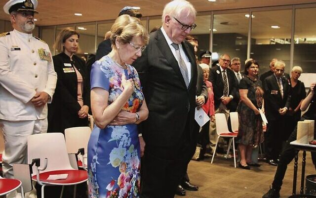 NSW Governor and NAJEX patron Margaret Beazley, and her husband Dennis Wilson, at the service. Photo: Shane Desiatnik NSW Governor and NAJEX patron Margaret Beazley, and her husband Dennis Wilson, at the service. Photo: Shane Desiatnik