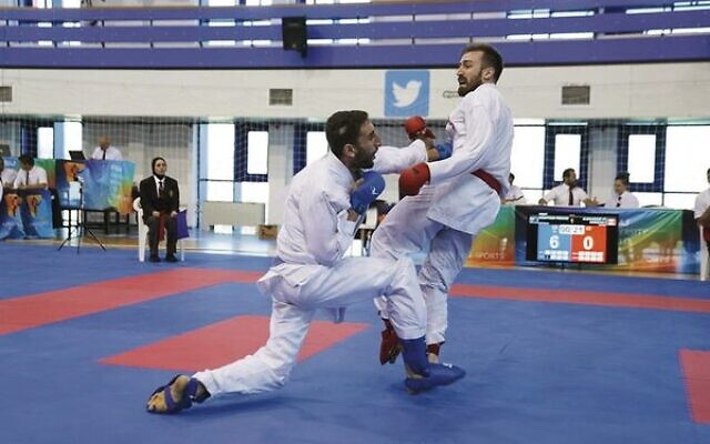 Yonatan Freund (left) in action at the 2022 FISU Combat Sports University World Cup in Turkey in September, before competing at the U21 world championships. Photo: Supplied Yonatan Freund (left) in action at the 2022 FISU Combat Sports University World Cup in Turkey in September, before competing at the U21 world championships. Photo: Supplied