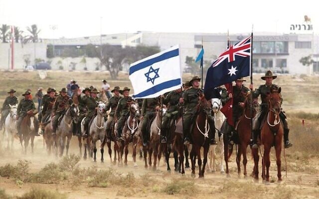Australian men and women recreate the last cavalry charge of the Battle of Be'er Sheva on October 31, 2012. Photo: EPA/JIM HOLLANDER Australian men and women recreate the last cavalry charge of the Battle of Be'er Sheva on October 31, 2012. Photo: EPA/JIM HOLLANDER