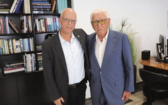 Professor Ariel Porat (left) with Sir Frank Lowy. Professor Ariel Porat (left) with Sir Frank Lowy.
