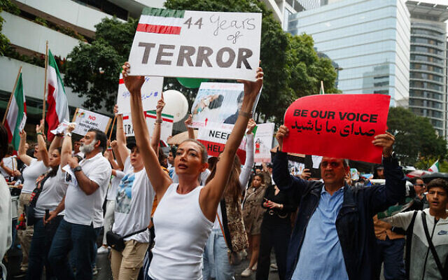 Protesters call for freedom in Iran at a rally in Brisbane earlier this month. Photo: Joshua Prieto/Sipa USA Protesters call for freedom in Iran at a rally in Brisbane earlier this month. Photo: Joshua Prieto/Sipa USA
