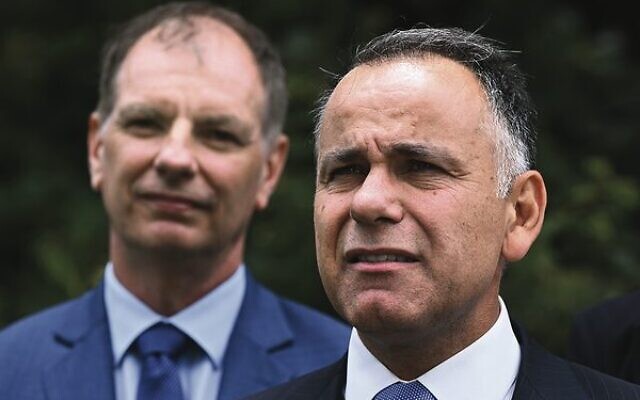 David Southwick (left) and Victorian Liberal leader John Pesutto speaking to media last week. Photo: AAP Image/Joel Carrett David Southwick (left) and Victorian Liberal leader John Pesutto speaking to media last week. Photo: AAP Image/Joel Carrett