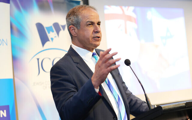 New Israeli ambassador Amir Maimon speaking to Melbourne Jewish community leaders at Beth Weizmann. Photo: Peter haskin New Israeli ambassador Amir Maimon speaking to Melbourne Jewish community leaders at Beth Weizmann. Photo: Peter haskin