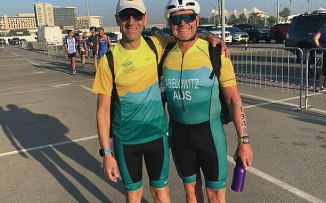 Barry Lipp (left) and Norm Abel in Abu Dhabi. Barry Lipp (left) and Norm Abel in Abu Dhabi.