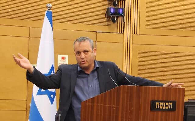 Labour MK Gilad Kariv addresses the media group at the Knesset. Photo: Gareth Narunsky Labour MK Gilad Kariv addresses the media group at the Knesset. Photo: Gareth Narunsky