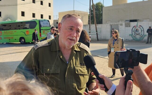 Colonel Bentzi Gruber at the model Gaza town. Photo: Gareth Narunsky Colonel Bentzi Gruber at the model Gaza town. Photo: Gareth Narunsky