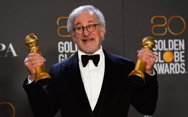 Steven Spielberg with his awards at the Golden Globes last week.
Photo: Chris Pizzello/Invision/AP Steven Spielberg with his awards at the Golden Globes last week.
Photo: Chris Pizzello/Invision/AP