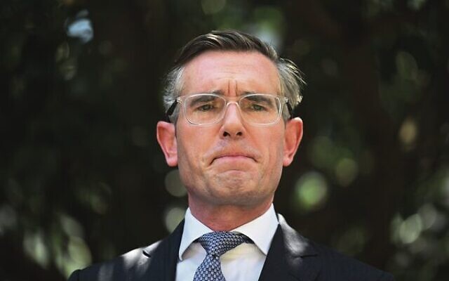 NSW Premier Dominic Perrottet apologises for wearing a Nazi uniform at his 21st birthday party, during a press conference at NSW Parliament House, in Sydney, Thursday, January 12, 2023. Photo: AAP Image/Dean Lewins NSW Premier Dominic Perrottet apologises for wearing a Nazi uniform at his 21st birthday party, during a press conference at NSW Parliament House, in Sydney, Thursday, January 12, 2023. Photo: AAP Image/Dean Lewins