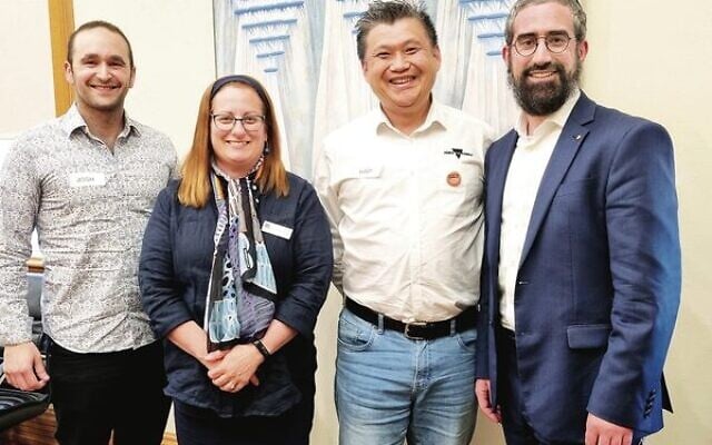 From left: Joshua Goodman, Simone Zmood, Hap Dan and Rabbi Yaakov Glasman. From left: Joshua Goodman, Simone Zmood, Hap Dan and Rabbi Yaakov Glasman.