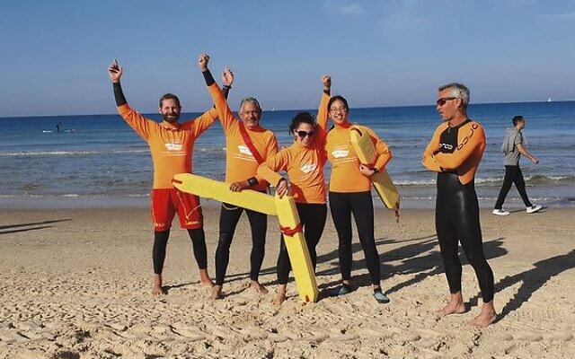 Surf life saving trainees in Israel. Surf life saving trainees in Israel.