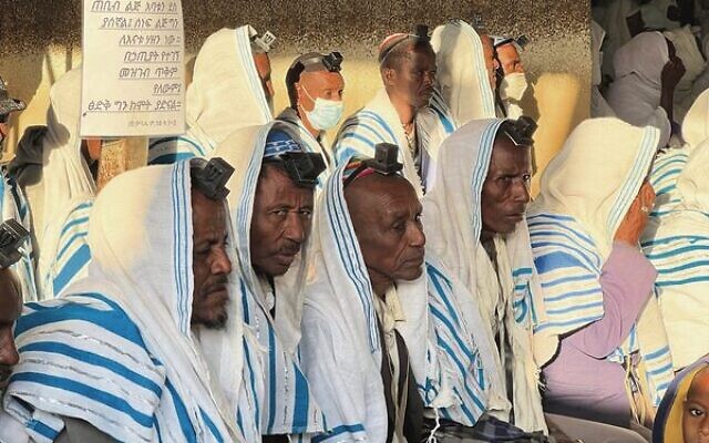 Jewish Ethiopian men at prayer. Jewish Ethiopian men at prayer.