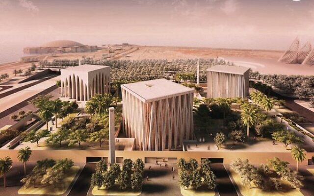 An artistic rendering of the Abrahamic Family House complex.
Photo: Abu Dhabi Government Media Office An artistic rendering of the Abrahamic Family House complex.
Photo: Abu Dhabi Government Media Office