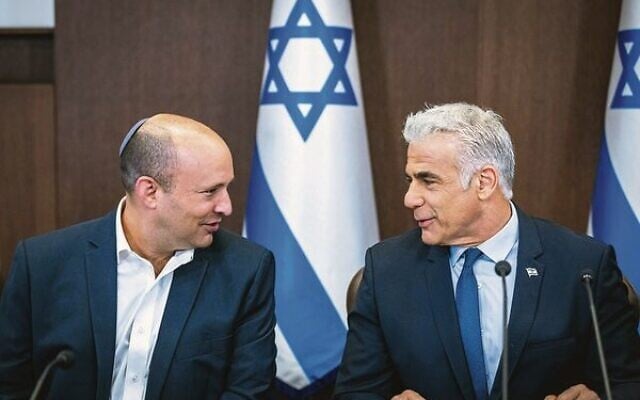Naftali Bennett as Alternate Prime Minister at a cabinet meeting with Prime Minister Yair Lapid in September 2022. Photo: Olivier Fitousi/Flash90 Naftali Bennett as Alternate Prime Minister at a cabinet meeting with Prime Minister Yair Lapid in September 2022. Photo: Olivier Fitousi/Flash90