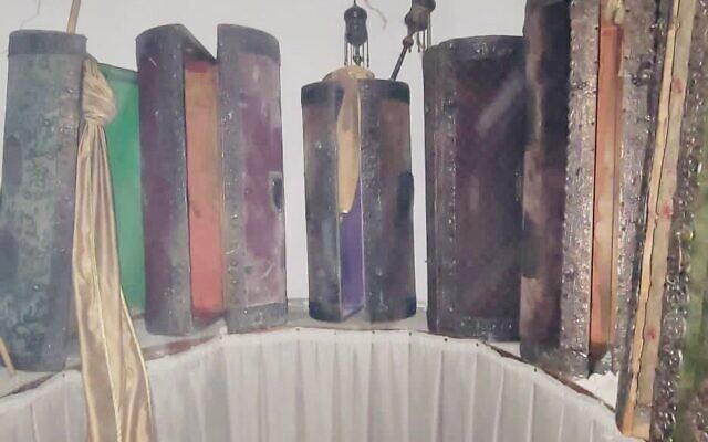 The damaged Torah storage room in Turkey. Photo: Twitter The damaged Torah storage room in Turkey. Photo: Twitter