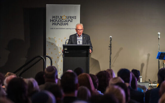 Holocaust survivor Dr Henry Ekert addresses the the Melbourne Holocaust Museum for International Holocaust Remembrance Day. Photo: Jon Moss Holocaust survivor Dr Henry Ekert addresses the the Melbourne Holocaust Museum for International Holocaust Remembrance Day. Photo: Jon Moss
