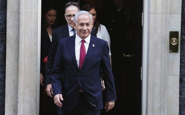 Israeli Prime Minister Benjamin Netanyahu leaves 10 Downing Street after meeting with British Prime Minister Rishi Sunak. Photo: Jewish News UK Israeli Prime Minister Benjamin Netanyahu leaves 10 Downing Street after meeting with British Prime Minister Rishi Sunak. Photo: Jewish News UK