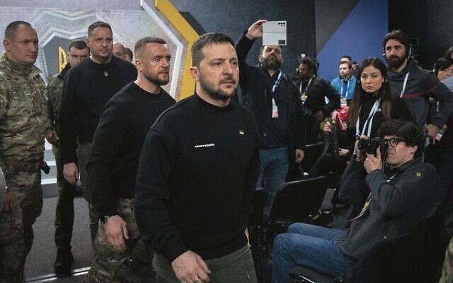 Ukrainian President Volodymyr Zelenskyy leaves a hall after his press conference last Friday. Photo: AP Photo/Efrem Lukatsky Ukrainian President Volodymyr Zelenskyy leaves a hall after his press conference last Friday. Photo: AP Photo/Efrem Lukatsky