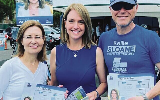 Kellie Sloane (centre) with predecessor Gabrielle Upton and Waverley Councillor Leon Goltsman. Photo: Facebook Kellie Sloane (centre) with predecessor Gabrielle Upton and Waverley Councillor Leon Goltsman. Photo: Facebook