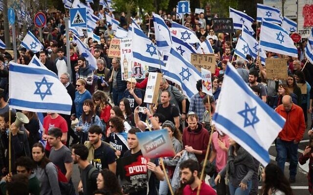 Students protesting against the judicial overhaul in Jerusalem on March 23. Photo: Yonatan Sindel/Flash90 Students protesting against the judicial overhaul in Jerusalem on March 23. Photo: Yonatan Sindel/Flash90