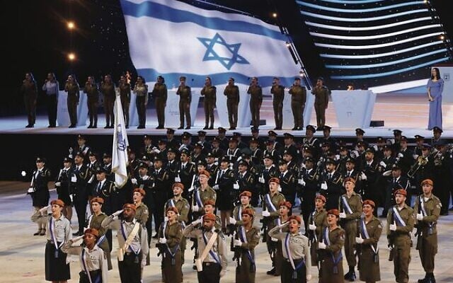 Israel's 75th anniversary Independence Day ceremony, held at Mount Herzl in Jerusalem on April 25. Photo: Yonatan Sindel/Flash90 Israel's 75th anniversary Independence Day ceremony, held at Mount Herzl in Jerusalem on April 25. Photo: Yonatan Sindel/Flash90
