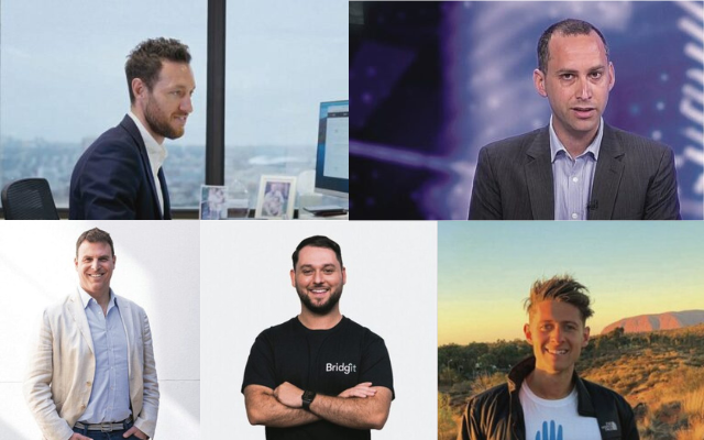 Clockwise from top left: CreditWatch CEO Patrick Coghlan, Canvas CEO and co-founder David Lavecky, Fundabl co-founder Ethan Singer, Lumi CEO Yanir Yakutiel and Bridgit CEO and co-founder Aaron Bassin. Clockwise from top left: CreditWatch CEO Patrick Coghlan, Canvas CEO and co-founder David Lavecky, Fundabl co-founder Ethan Singer, Lumi CEO Yanir Yakutiel and Bridgit CEO and co-founder Aaron Bassin.
