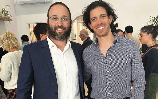 Rabbi Daniel Rabin (left) with Jeremy Neumann. Rabbi Daniel Rabin (left) with Jeremy Neumann.