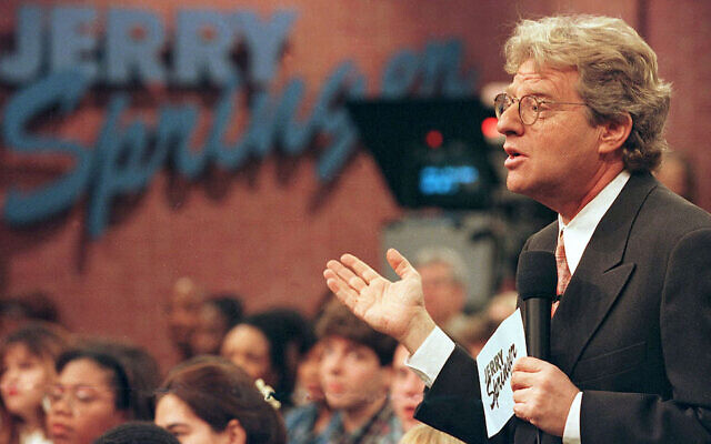 Jerry Springer appears on his eponymous syndicated talk show, Dec. 17, 1998. Photo: Getty Images Jerry Springer appears on his eponymous syndicated talk show, Dec. 17, 1998. Photo: Getty Images