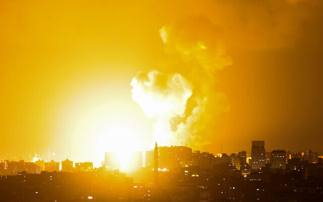 Smoke rises above buildings in Gaza City following an Israeli airstrike on May 2, 2023. Photo: Mohammed Abed/AFP Smoke rises above buildings in Gaza City following an Israeli airstrike on May 2, 2023. Photo: Mohammed Abed/AFP