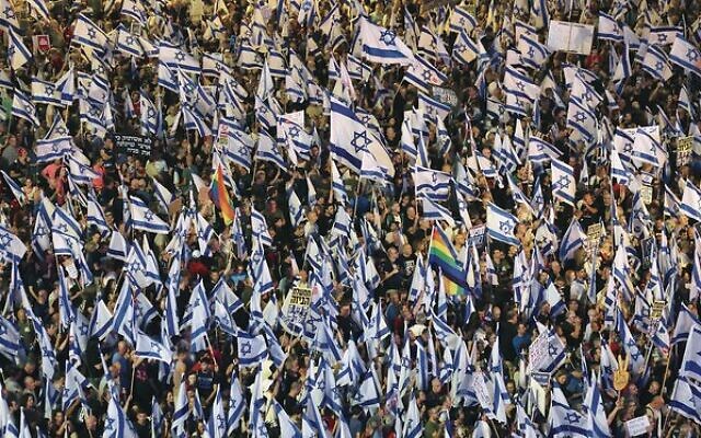 Protesters in Tel Aviv on May 27.
Photo: Jack Guez/AFP Protesters in Tel Aviv on May 27.
Photo: Jack Guez/AFP