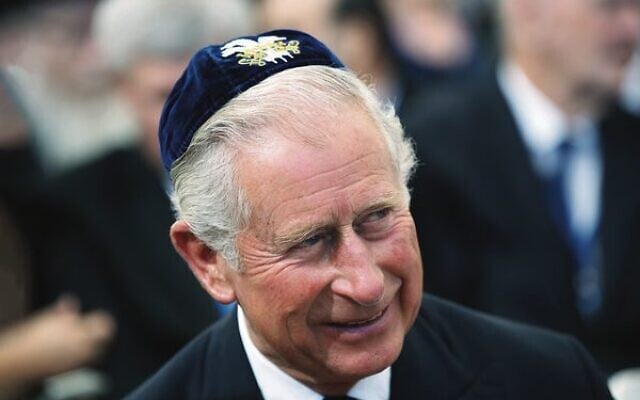 The then-prince Charles at the funeral of Shimon Peres in Jerusalem in 2016. Photo: Abir Sultan, Pool via AP, File The then-prince Charles at the funeral of Shimon Peres in Jerusalem in 2016. Photo: Abir Sultan, Pool via AP, File