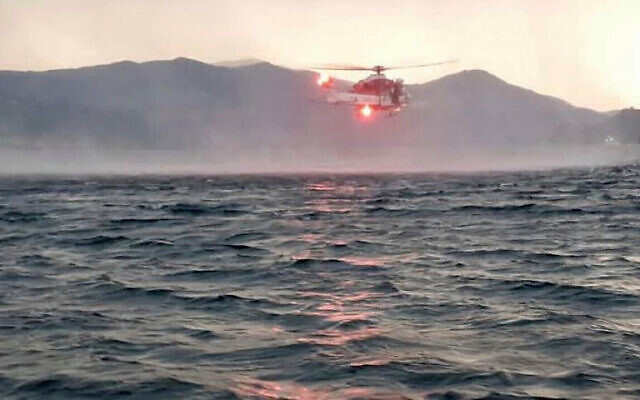 In this image released by the Italian firefighters, a helicopter searches for missing passengers after a tourist boat capsized in a storm on Italy’s Lago Maggiore in the northern Lombardy region, May 28, 2023. Photo: Vigili Del Fuoco via AP In this image released by the Italian firefighters, a helicopter searches for missing passengers after a tourist boat capsized in a storm on Italy’s Lago Maggiore in the northern Lombardy region, May 28, 2023. Photo: Vigili Del Fuoco via AP