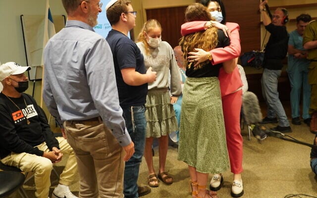 Another donor recipient, Lital Valencia, meets the Dee family at Beilinson Hospital. Photo: Jotam Confino Another donor recipient, Lital Valencia, meets the Dee family at Beilinson Hospital. Photo: Jotam Confino