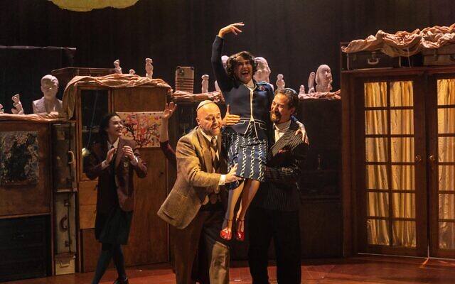 Wedding celebrations with (from left) Bridget Costello, Anton Berezin, Tania de Jong and Nelson Gardner in Driftwood - the Musical. Photo: James Terry Wedding celebrations with (from left) Bridget Costello, Anton Berezin, Tania de Jong and Nelson Gardner in Driftwood - the Musical. Photo: James Terry