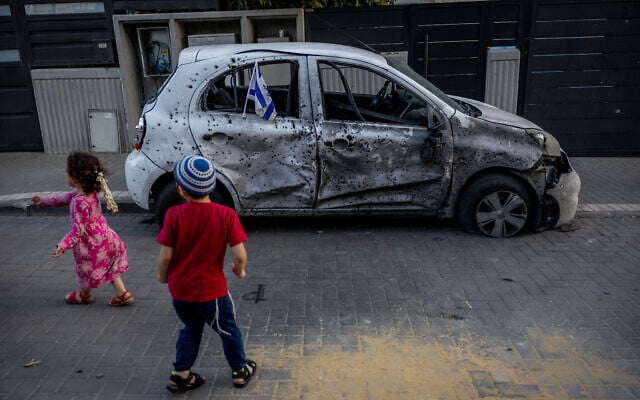 The site where a rocket fired from Gaza into southern Israel, hit and damaged a car in the southern Israeli town of Sderot, May 2, 2023 Photo: Yonatan Sindel/Flash90 The site where a rocket fired from Gaza into southern Israel, hit and damaged a car in the southern Israeli town of Sderot, May 2, 2023 Photo: Yonatan Sindel/Flash90