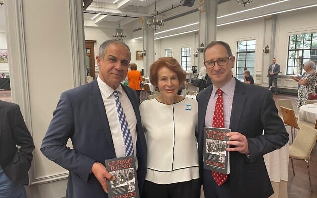 At the launch of her book, Suzi Smeed with Israel’s ambassador Amir Maimon (left) and Queensland Jewish Board of Deputies president Jason Steinberg. At the launch of her book, Suzi Smeed with Israel’s ambassador Amir Maimon (left) and Queensland Jewish Board of Deputies president Jason Steinberg.