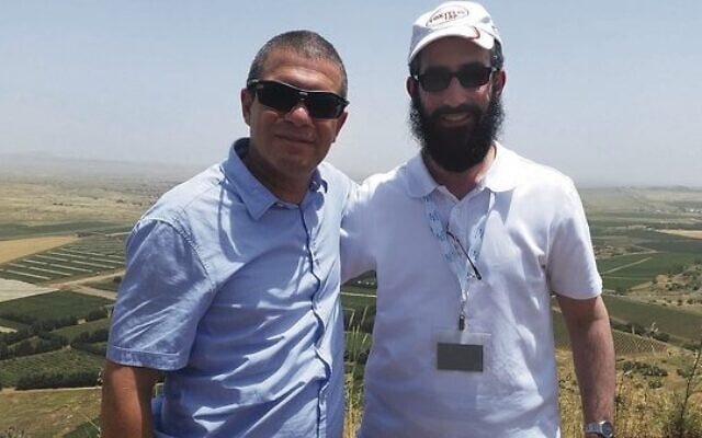 Rabbi Glasman (right) with Brigadier General Gal Hirsch on the Golan Heights. Rabbi Glasman (right) with Brigadier General Gal Hirsch on the Golan Heights.