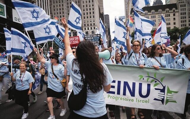 Marchers in the Celebrate Israel Parade in NYC on June 4.
Photo: Luke Tress/Times of Israel Marchers in the Celebrate Israel Parade in NYC on June 4.
Photo: Luke Tress/Times of Israel