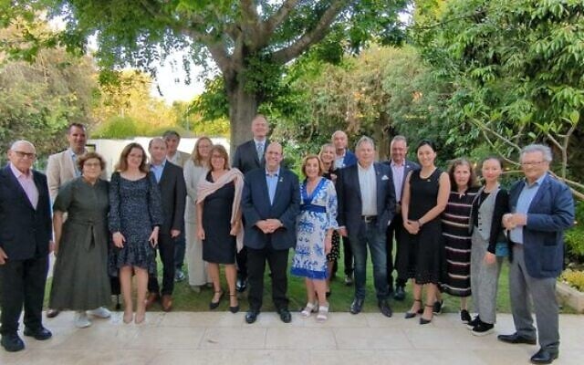The Australian contingent at a cocktail reception hosted by the Australian ambassador to Israel, Dr Ralph King, at his private residence in Herzliya. The Australian contingent at a cocktail reception hosted by the Australian ambassador to Israel, Dr Ralph King, at his private residence in Herzliya.