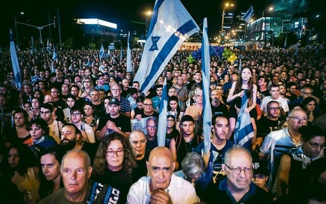 Protesters in Tel Aviv on June 3.
Photo: Avshalom Sassoni/Flash90 Protesters in Tel Aviv on June 3.
Photo: Avshalom Sassoni/Flash90