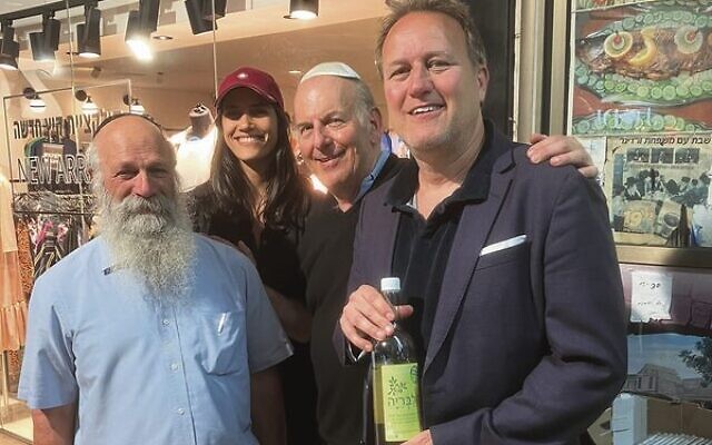 Danny (second from right) travelled with his son-in-law, David Greenfield (right). Danny (second from right) travelled with his son-in-law, David Greenfield (right).