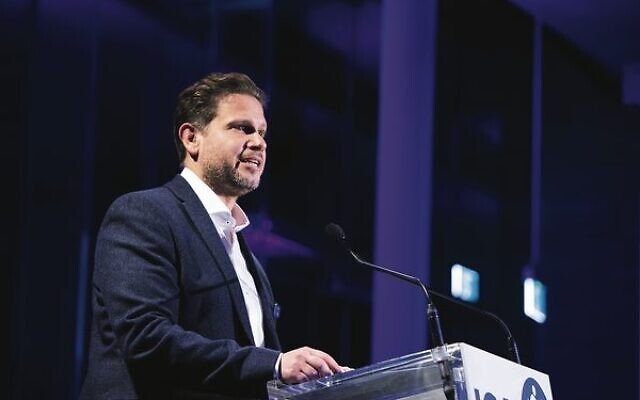 JCA CEO Alain Hasson addresses the organisation's major campaign event last month. Photo: Giselle Haber JCA CEO Alain Hasson addresses the organisation's major campaign event last month. Photo: Giselle Haber