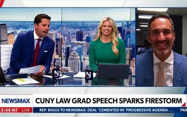 Alex Ryvchin speaks to Wake Up America. Photo: Screenshot Alex Ryvchin speaks to Wake Up America. Photo: Screenshot