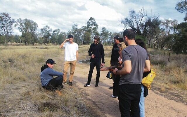 Boggabilla community member Buddy Hippi talks to Derech Eretz participants in Boobera Lagoon. Photo: Supplied Boggabilla community member Buddy Hippi talks to Derech Eretz participants in Boobera Lagoon. Photo: Supplied