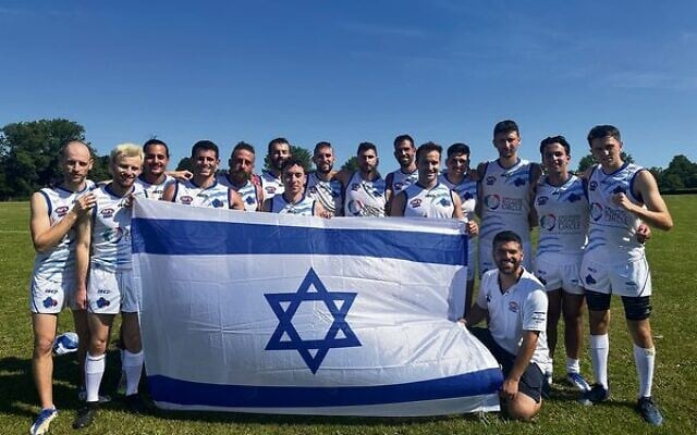 The Israeli men's squad at the 2023 AFL EuroCup last Saturday in Germany. The Israeli men's squad at the 2023 AFL EuroCup last Saturday in Germany.