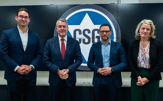 From left: Josh Burns, Mark Dreyfus, Justin Kagan and Clare O'Neil at CSG. From left: Josh Burns, Mark Dreyfus, Justin Kagan and Clare O'Neil at CSG.