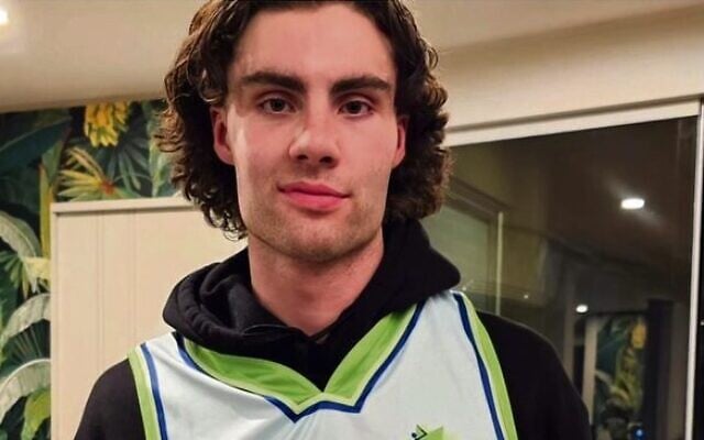 Aussie NBA star for the Oklahoma City Thunder, Josh Giddey, wearing a Maccabi Australia jersey. Aussie NBA star for the Oklahoma City Thunder, Josh Giddey, wearing a Maccabi Australia jersey.